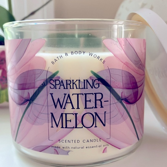 🍉 Bath & Body Works SPARKLING WATERMELON 3 - WICK CANDLE 🕯️ NWT ‼️ - Picture 2 of 7